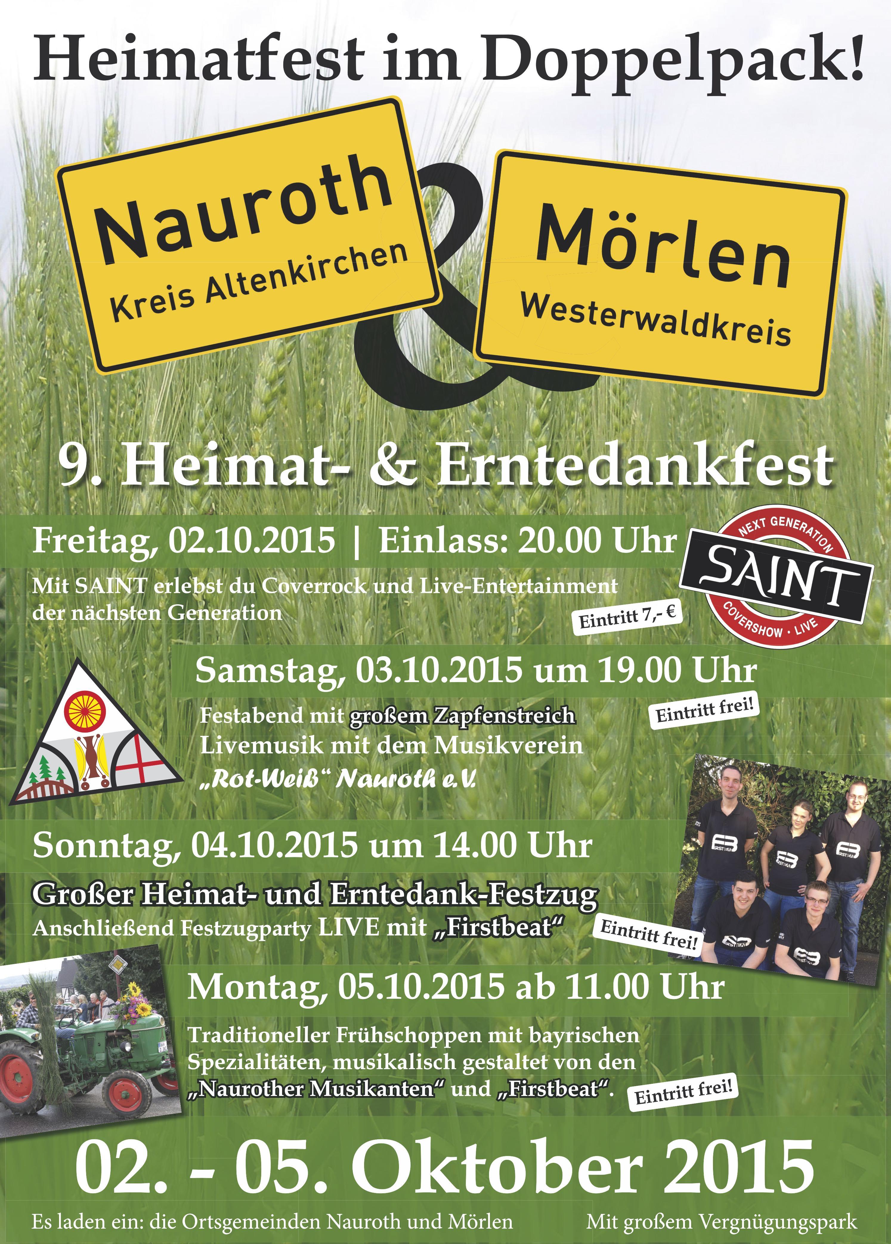 Heimat- und Erntedankfest 02.10. - 05.10.2015